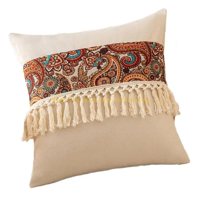

L9NB Ethnic Pillow Case Cushion Cover 45x45cm with Ethnic Color Designing Pillow Case