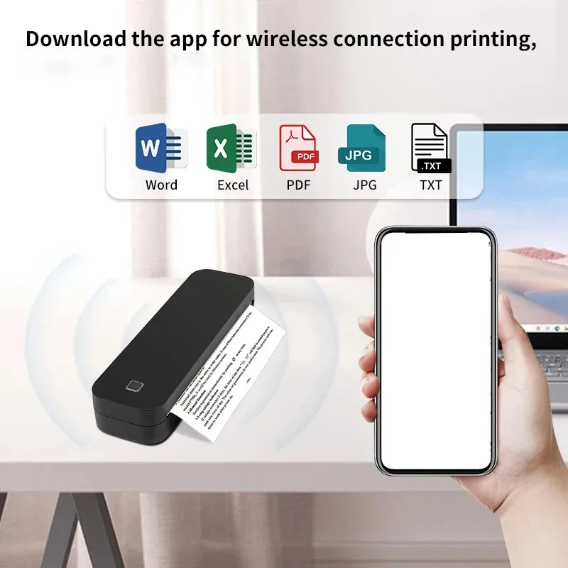 طابعة حرارية محمولة مقاس A4، صورة خالية من الحبر، آلة ملفات PDF، ملاحظات مذكرة، وشم، وقوالب وشم بلوتوث