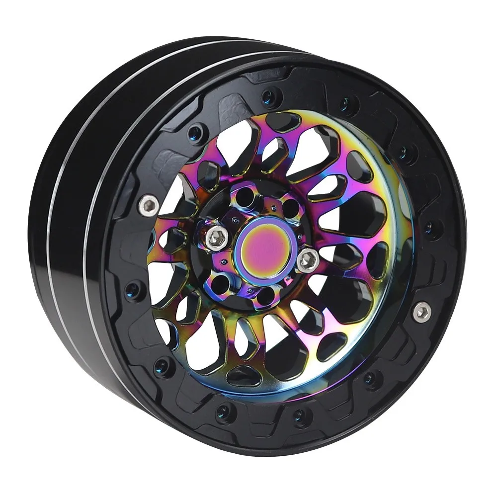 For 1/8 1/10 Traxxas Trx6 Axial Scx10 Crawler Rc Car Accessories Rr10 Wraith 2.2 Inch Metal Electroplating Colorful Wheel Hub