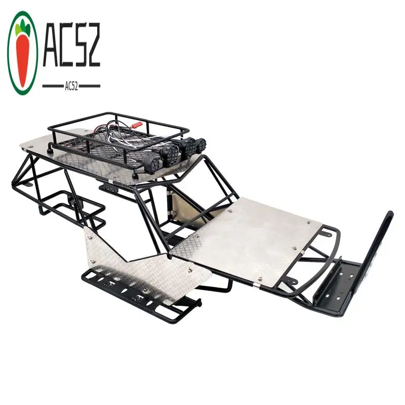 

AC52-для масштаба 1/10, RC Axial Wraith, металлическая каркасная рама, корпус с багажником на крыше и металлическими листами, боковая ступенька