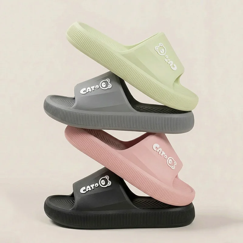 Thick Bottom Couple Home Slippers Women Comfortable Soft Sole Platform Bear Slides Woman Outdoor Non Slip Summer Flip Flops 45