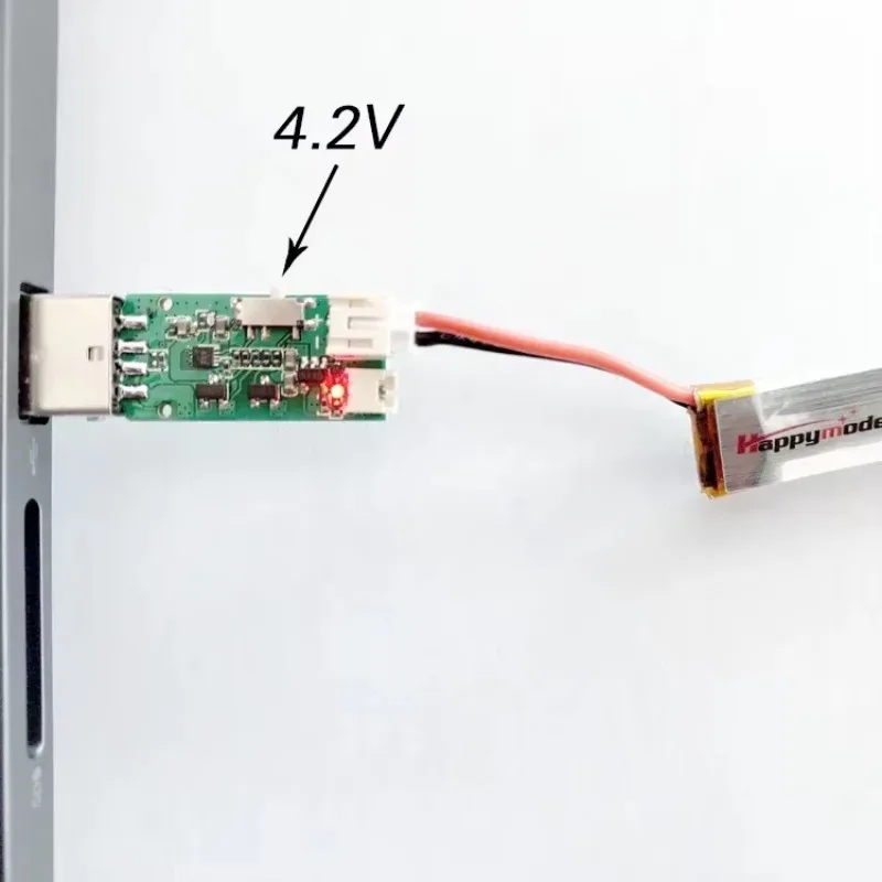 HappyModel 4.2V / 4.35V Switchable 1S USB LIHV LIPO Battery Charger