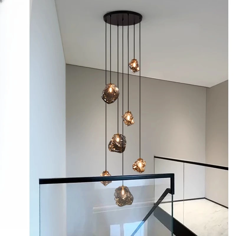

Modern simple ice chandelier l duplex stairwell high living room chandelier
