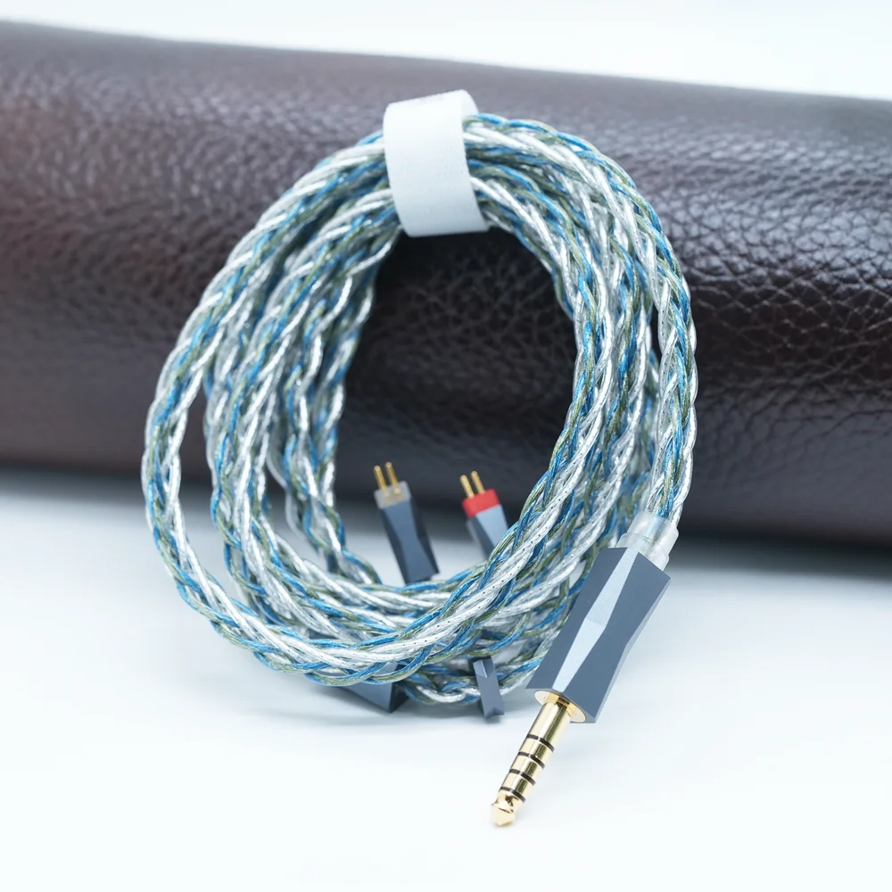 XINHS Y12 8-Core Palladium Silver Plated Copper Jade Green Headphone Upgrade Cable,0.78 2pin/IE900/KZ-QDC/MMCX,2.5/3.5/4.4mm,IEM