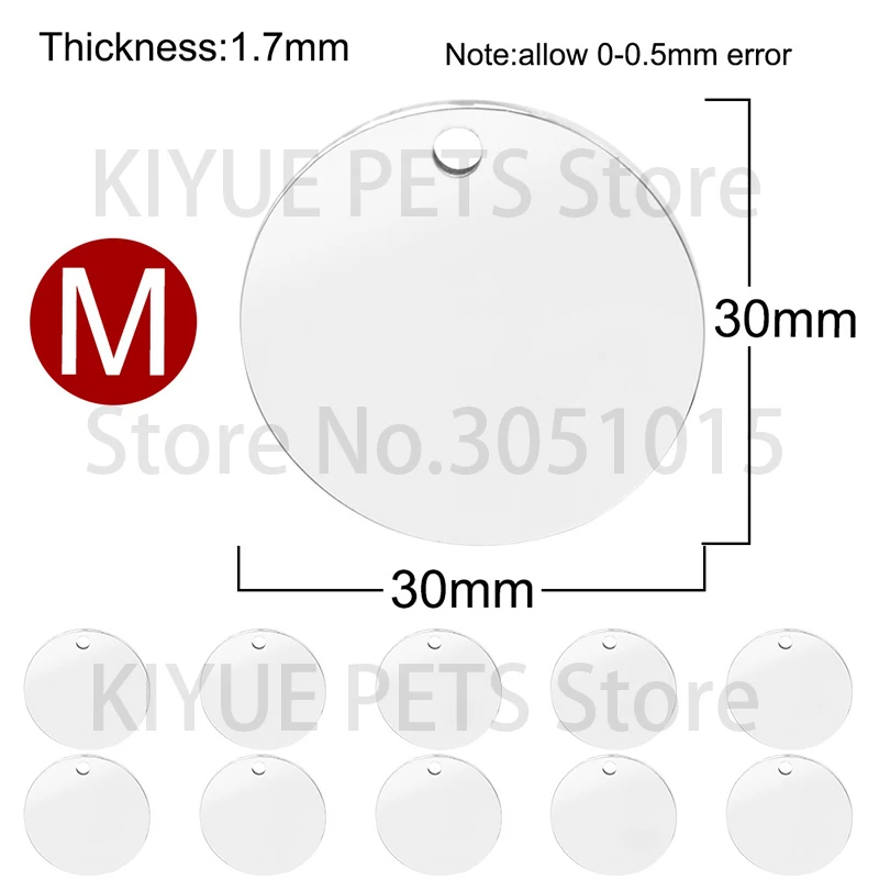 20Pcs Dog Cat ID Tag Blank Personalized Pet Collar Charm Name Pendant Bone Keyring Necklace Puppy Accessory Dropshipping