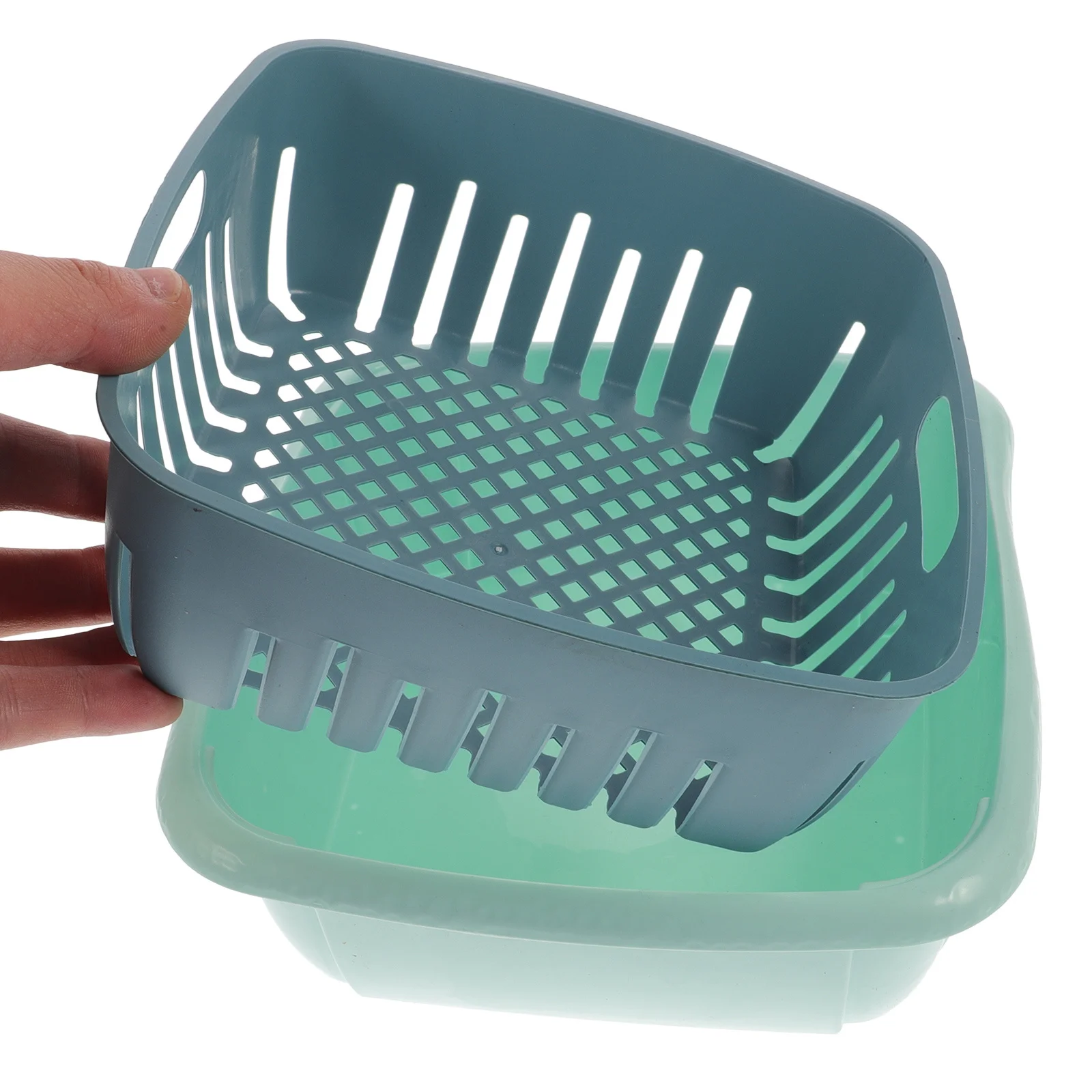 

Drain Basket Vegetable Basin Double Layer Plastic Fruit Travel Multifunctional Lightweight Easy Wall Install Detachable