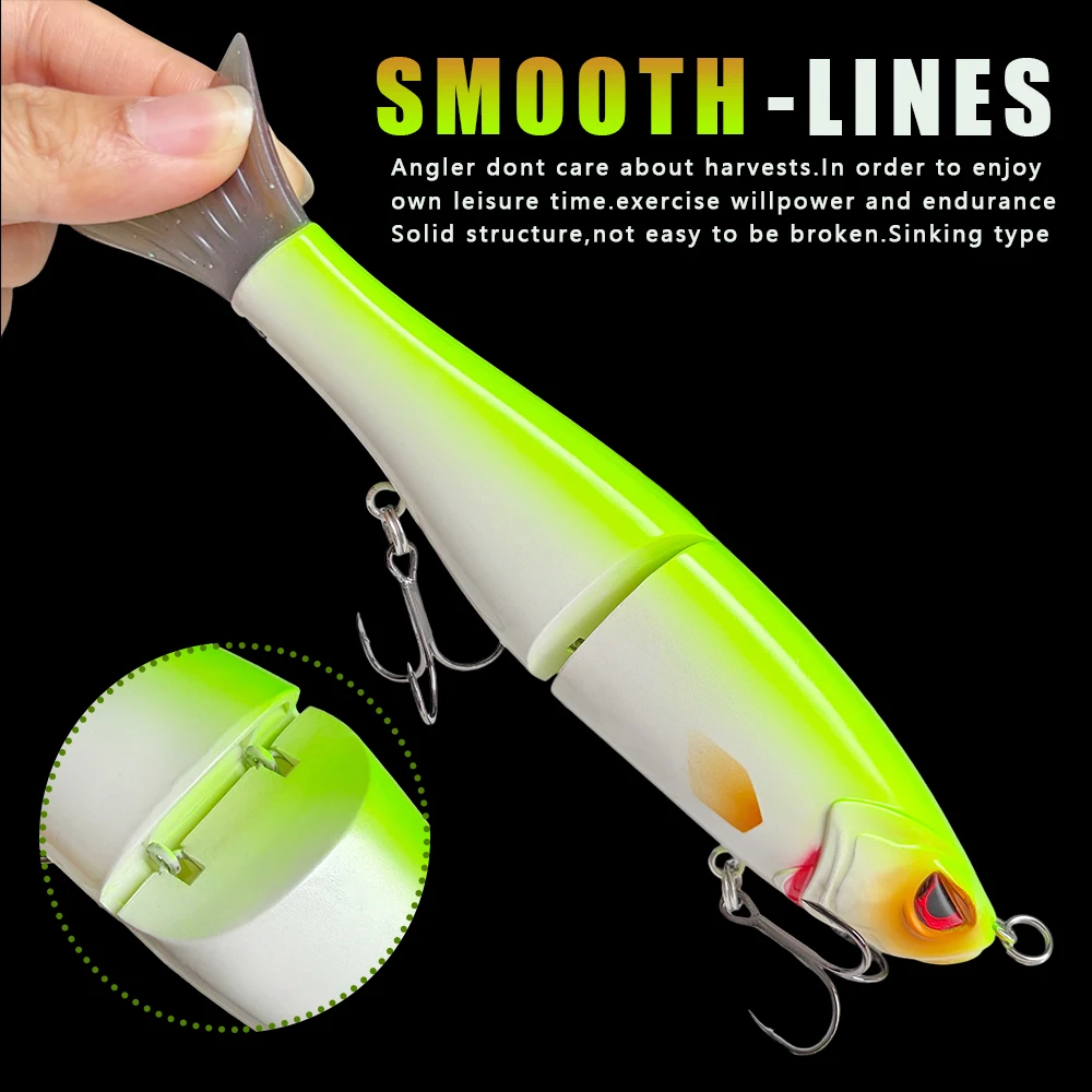 6er-Set Swimbaits Balam Glide Bait Angelköder, Gelenkiger Harter Köder, Schwimmend und Sinkend, Riesiger Glide-Köder für Barsch und Hecht – Detail 2