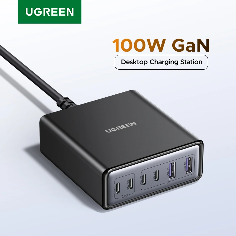 【ship-from-brazil】ugreen-100w-gan-charger-6-in-1-desktop-laptop-fast-charger-for-iphone-17-16-15-pro-max-macbook-tablet-ipad