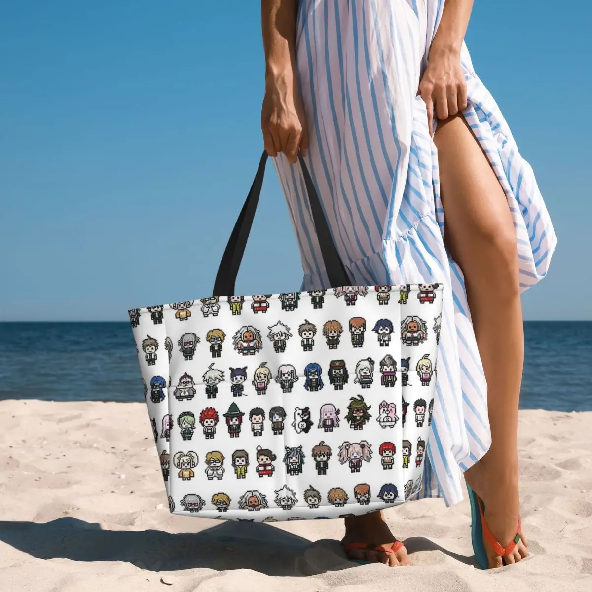 DanganRonpa Sprites Beach Tote Bag Sport Gym Yoga Duffle Large Tote Bag Women Travel Bag Fitness bag