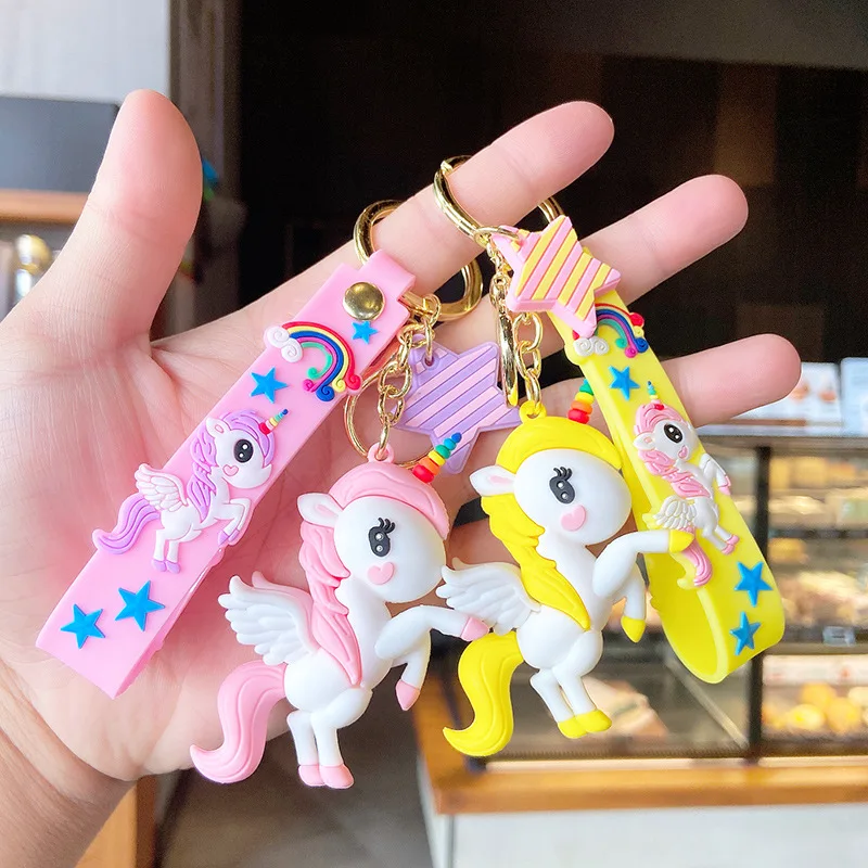 Cute Cartoon Creative Unicorn Keychain Princess Exclusive Pretty Key Chain Bag Pendant Car Key Ring Beautiful Gifts For Children