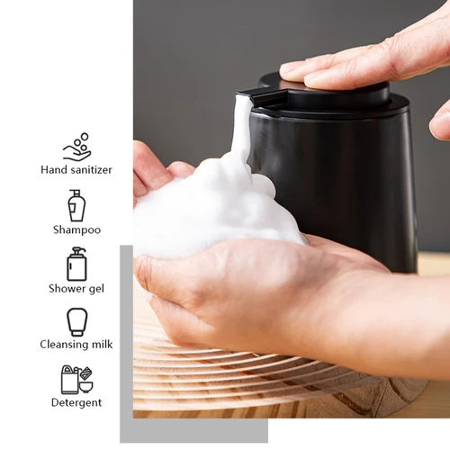 Imagen 2 del producto Botella dispensadora de jabones líquidos de mano de cerámica, contenedores cosméticos tipo prensa a prueba de fugas para uso familiar en hoteles, contenedores de Gel de ducha