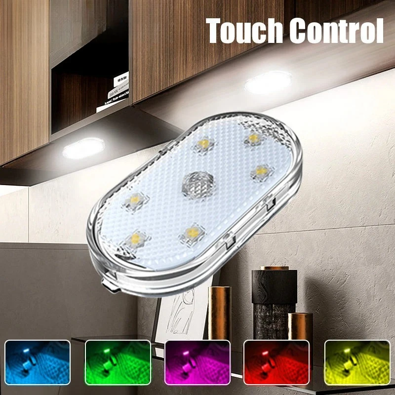 

USB Rechargeable RGB LED Cabinet Night Light Magnetic Wireless Ambient Lamp for Car Interior Room Home Decor Atmosphere