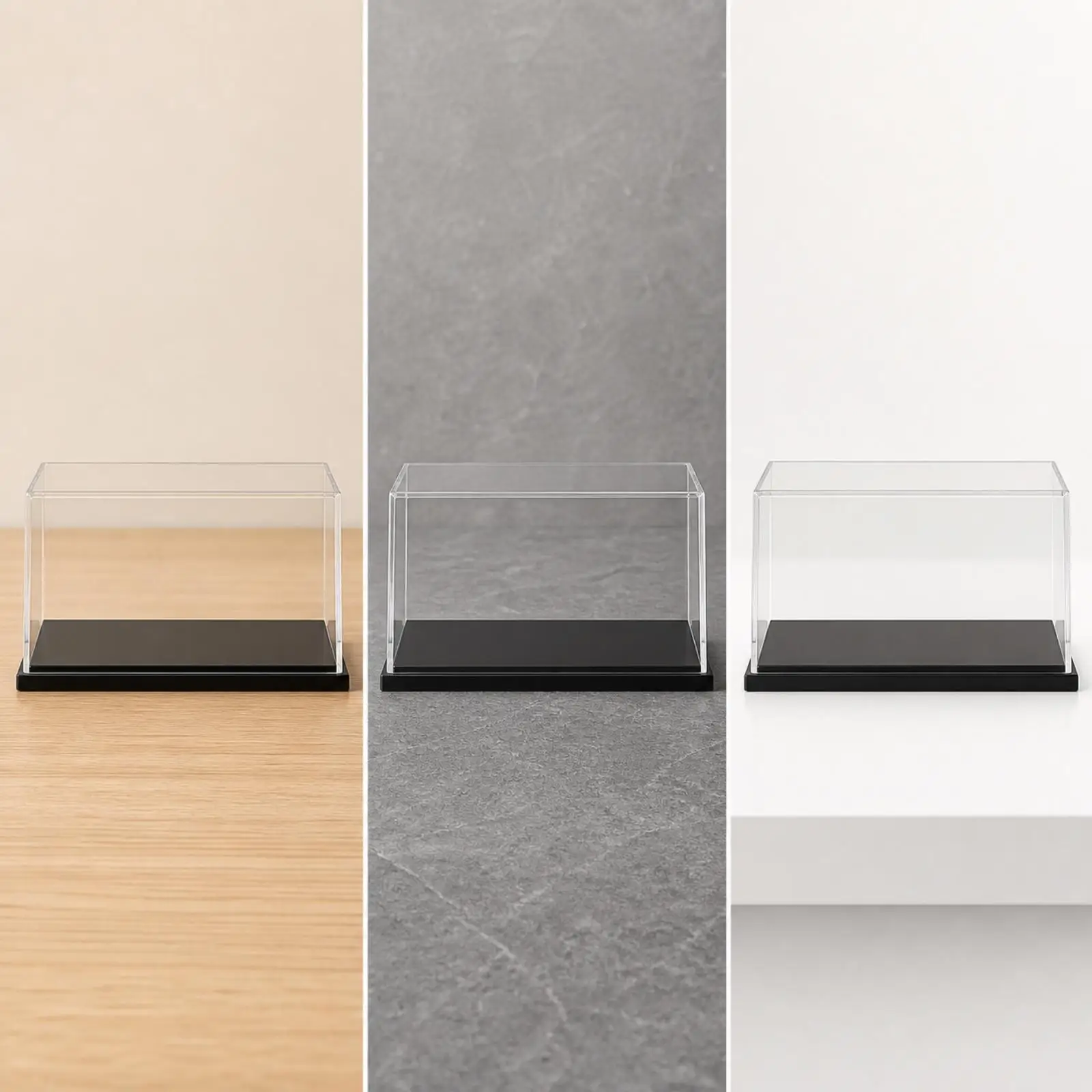 2x1:64 Scale Model Car Display Case | No-Assembly, Model Car Case with ebony base, for Shelf 106 X 46 X 46 MM