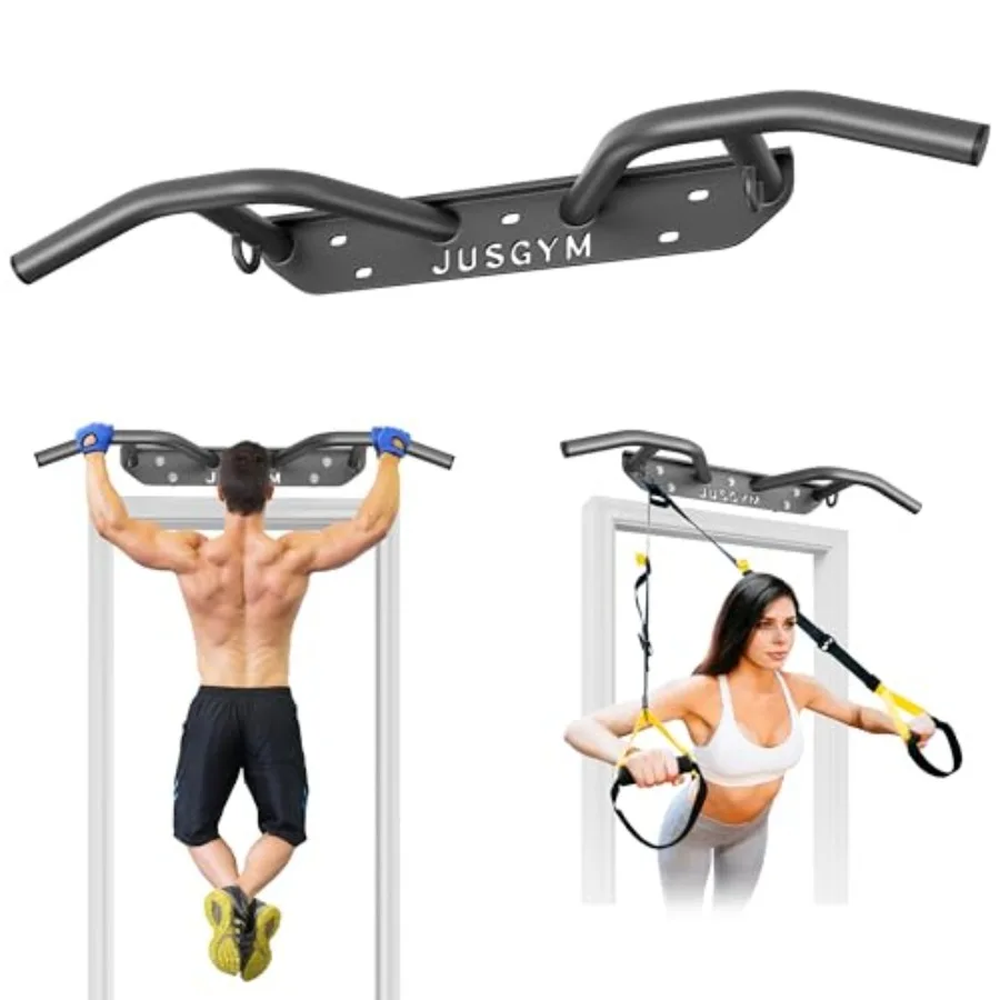 

Wall Mounted Pull Up Bar - Heavy Duty Chin Up Bar for Joist or Beam Mounting Multifunctional Fitness Bar in Black 600LB Capacit