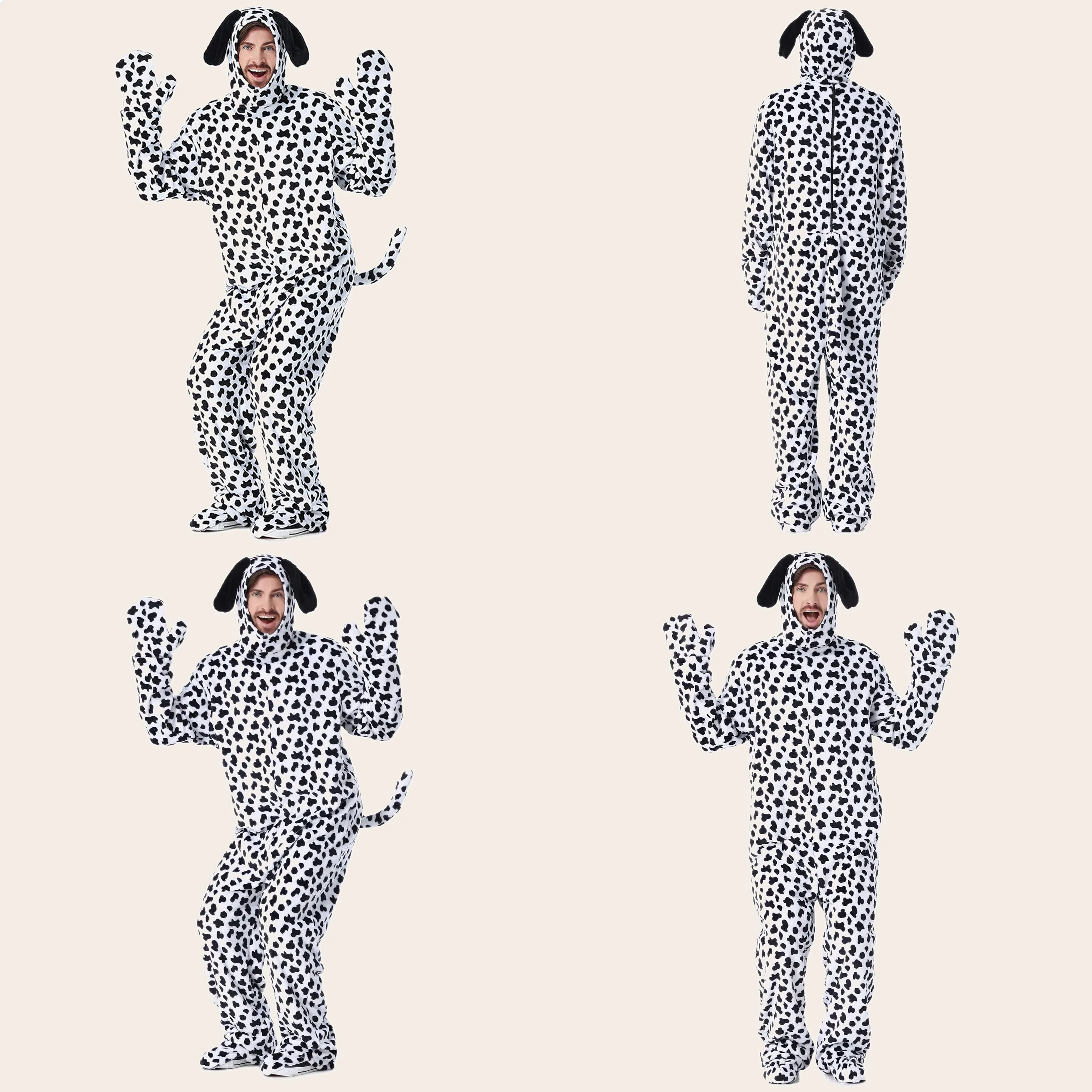 

Adult Dalmatian Onesie Pajamas Cartoon Animal Costume Halloween Party Cosplay Homewear