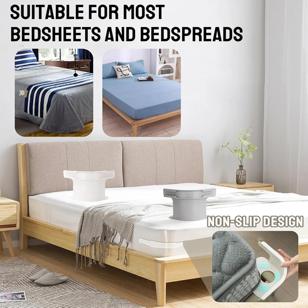 

4-Pack Invisible Non-Slip Bed Sheet Clips Universal Bedding Fasteners Gripper Quilt Holder Straps for Mattress Bed Cover