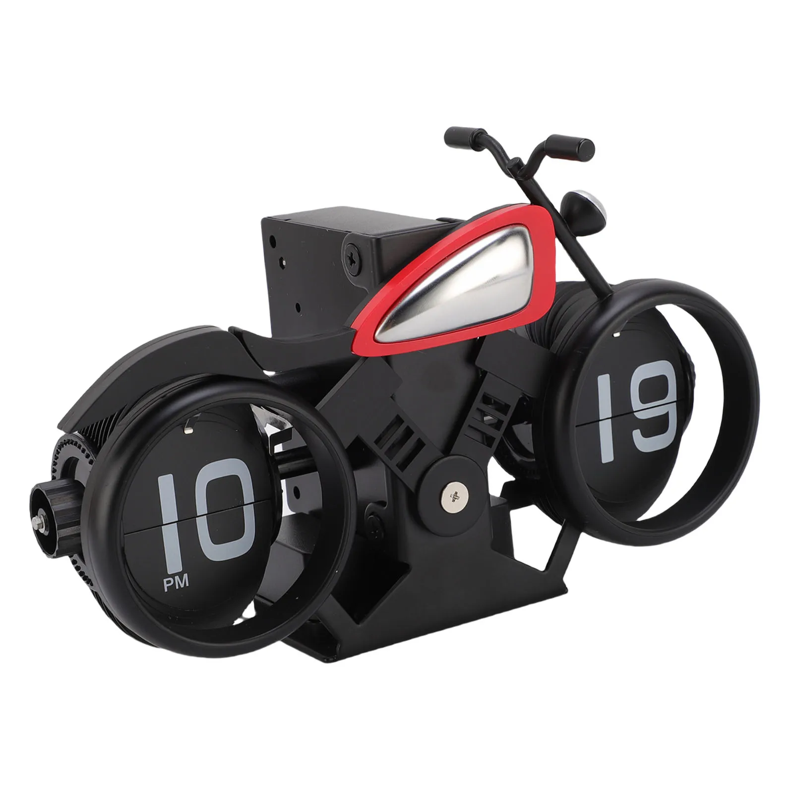 سطح المكتب على مدار الساعة الرجعية دراجة نارية على شكل توقيت وتذكير وظيفة ساعة ميكانيكية ديكور المنزل ساعة الطاولة #4