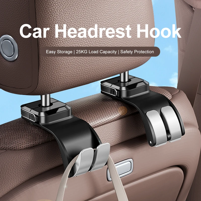 

Car Seat Headrest Hook for Auto Rear Seat Organizer Hanger Storage Holder for Handbag Purse Bags Clothes Coats Car Accessories