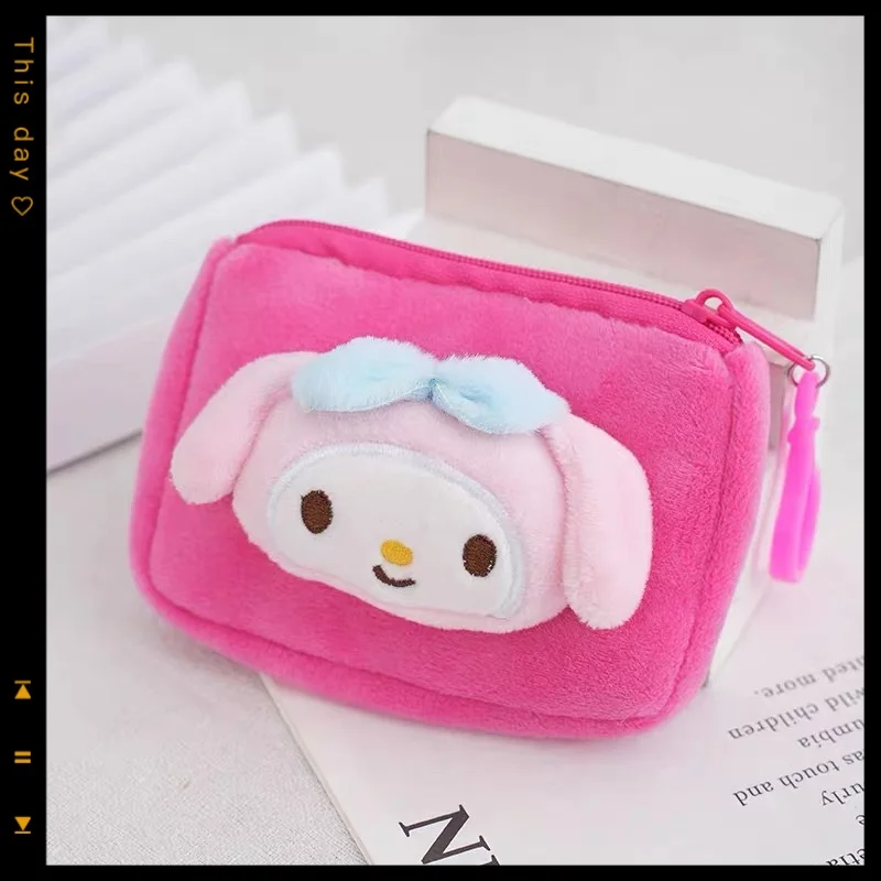 かわいいハローキティミニ財布アニメ漫画サンリオメロディキュートコインパースブラックライスキーホルダーおもちゃ収納女性用
