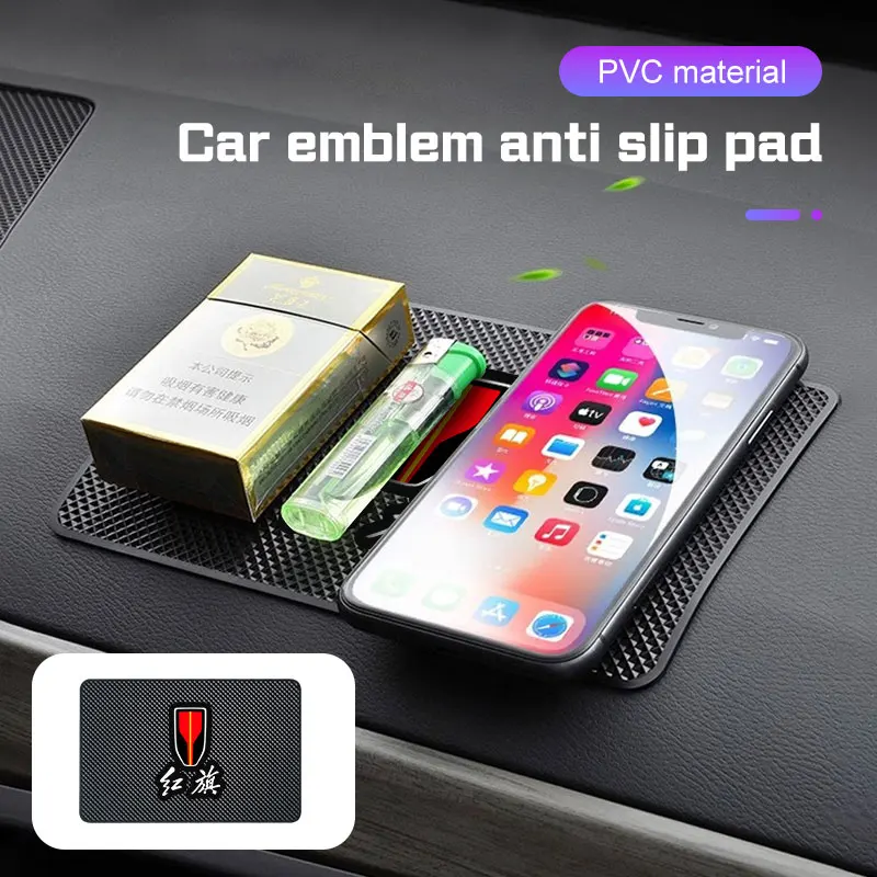 Para Hongqi H5 H7 H9 L5 HS5 E115 HS7 S9 LS7 HQ9 E-HS3 E-HS9 E-QM5 alfombrilla antideslizante para coche tablero adhesivo PVC accesorios de almohadilla antideslizante