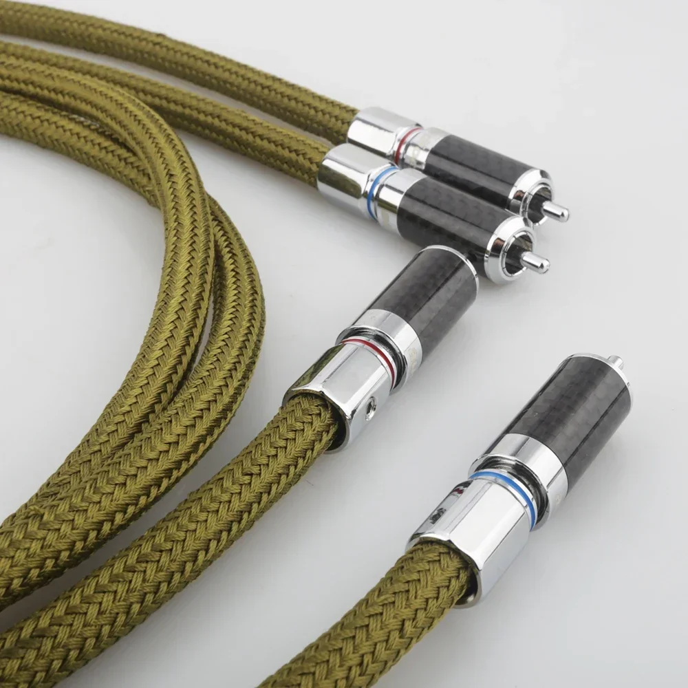 

Audiocrast 2 RCA–2 RCA Аудиокабель Линейный провод Чистая медь с серебряным покрытием Двойной экранированный OFC 2-жильный высококачественный кабель RCA