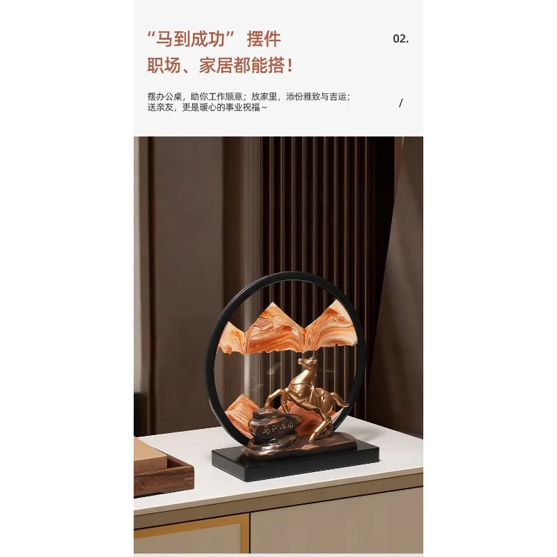 Home decoration, office desktop three-dimensional horse ornament, living room home decoration