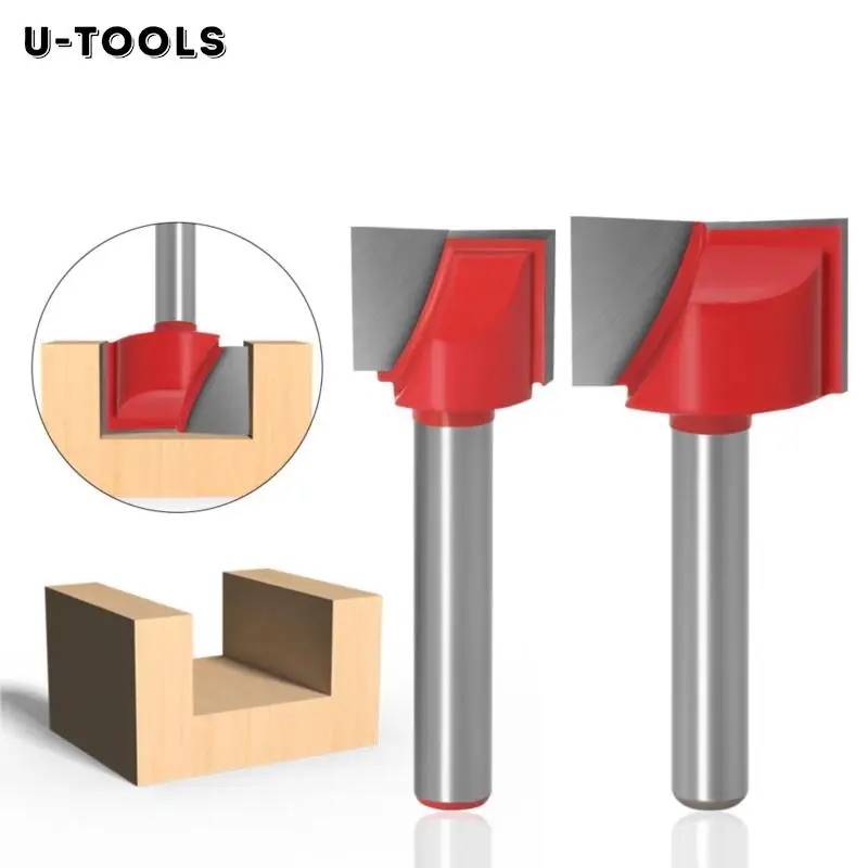 

U-TOOLS 6mm Shank CNC Milling Cutter Wood Trimmer Bottom Cleaning Engraving Bits for Woodworking Tools Router Bits