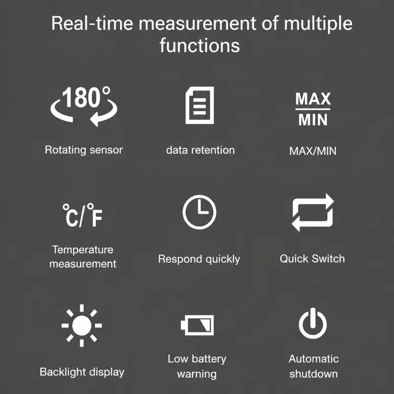 Digital Lux Meter 200000 Lux Illuminance Light Meter with LCD Backlight Ambient Humidity Temperature Tester