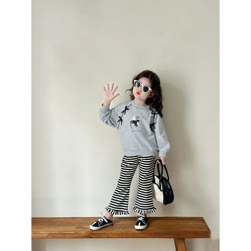 

Girls' Sweater2024Autumn New Children2-7Year-Old round Neck Sweater Children's Long Sleeve Bottoming Shirt Fashion