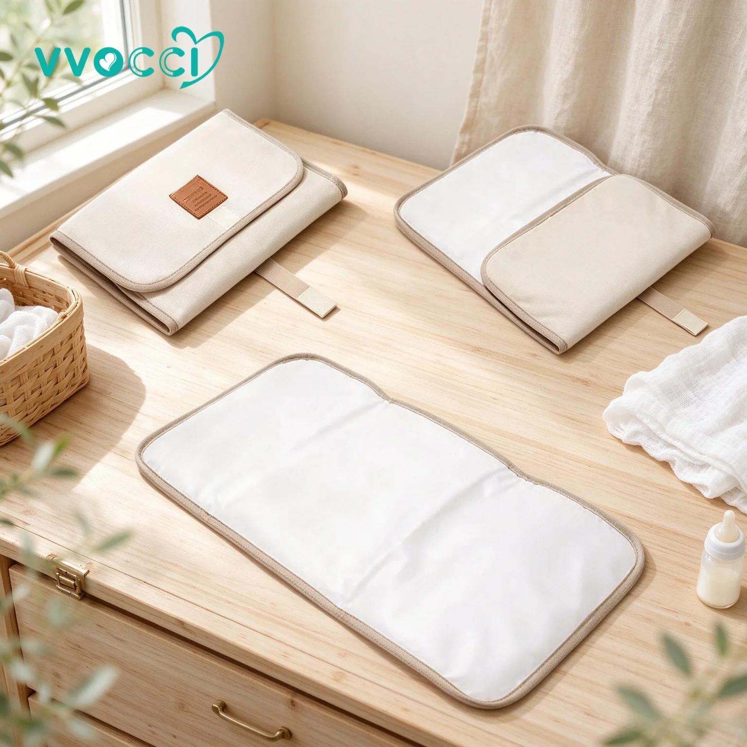 vvocc  Portable Waterproof Baby Diaper Changing Pad – Foldable Travel Diaper Sheet for Newborn & Toddler, Durable Oxford Fabric