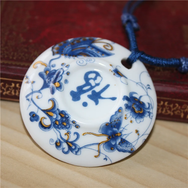 Miredo jewelry wholesale ceramic retro style necklaces women\'s pendant artware rope chain boondoggle #1119