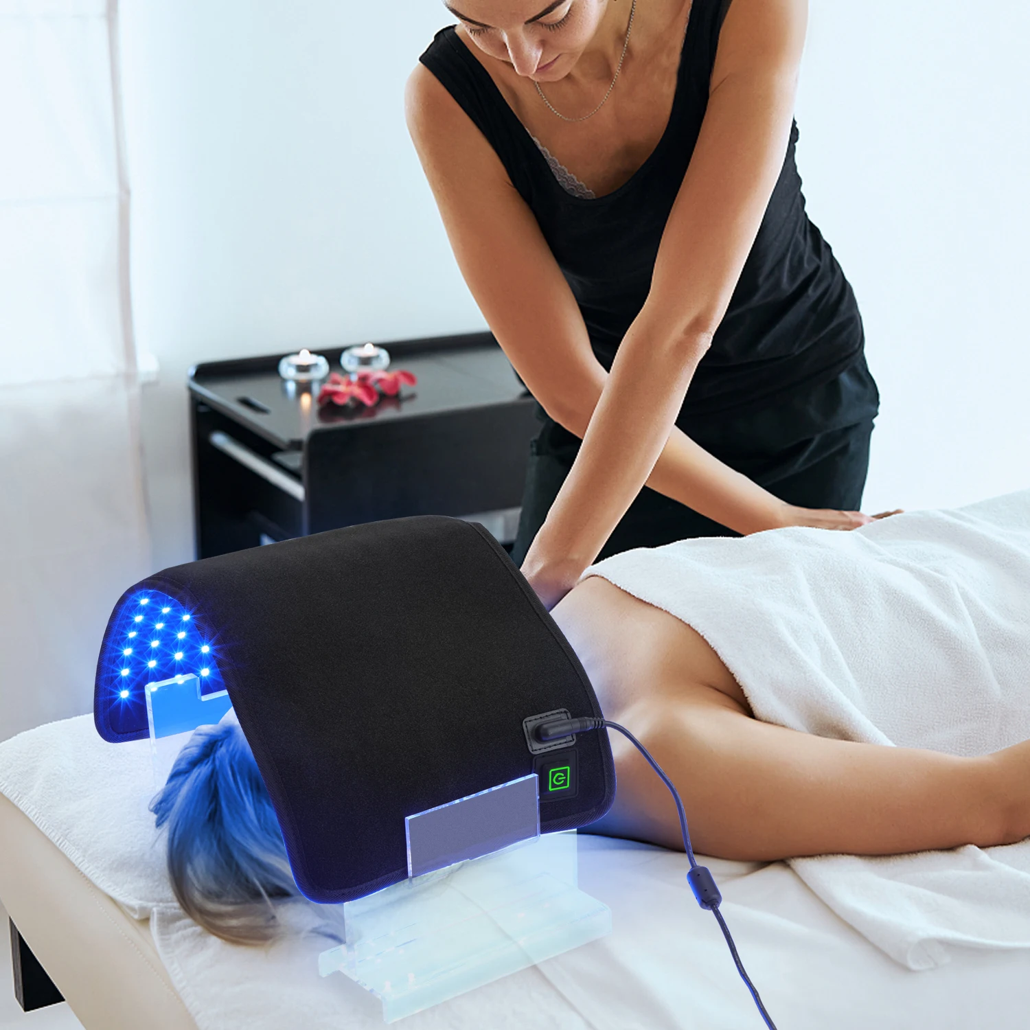 Red blue and Infrared 3 Light Pdt Led Device Beauty Machine Therapy Red Light Therapy Mat Face Mask Light Cover Device