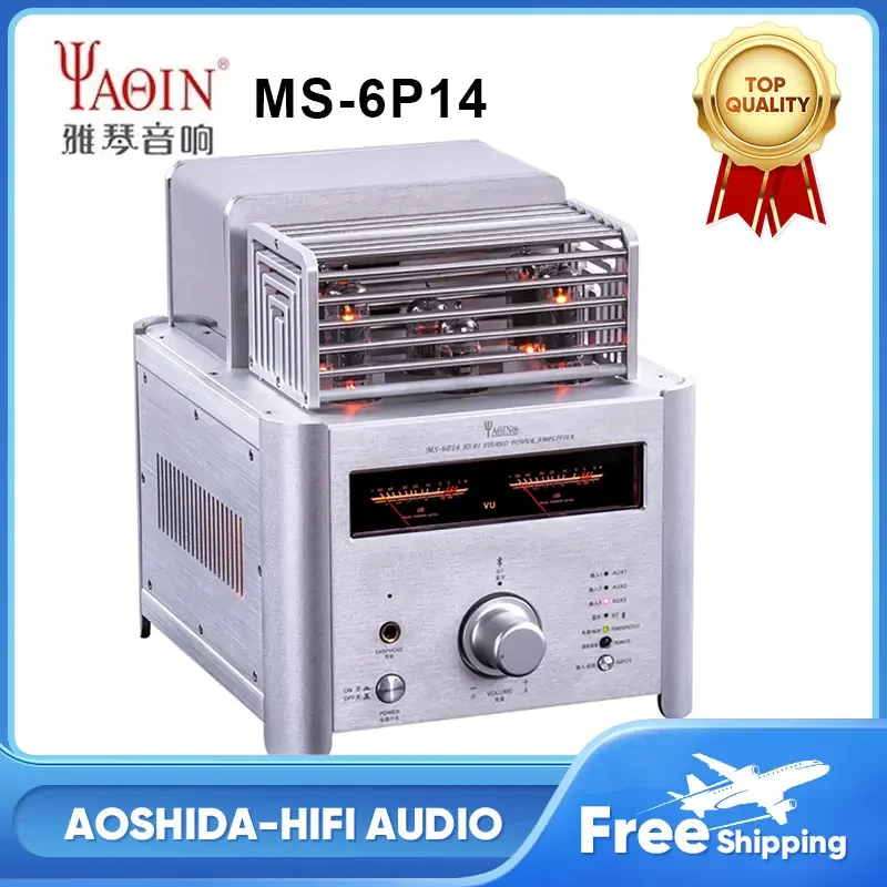 

YAQIN MS-6P14 Tube Amplifier Bluetooth 5.0 HD apt-x CSR8675 Tube HiFi High Power Vacuum Tube Amp Desktop Large Audio Amplifier