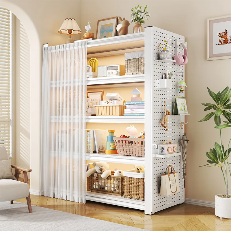 Etagere-murale-multi-niveaux-anti-poussiere-avec-cadre-en-fer-organisateur-pour-balcon-placard-et-rangement-integre