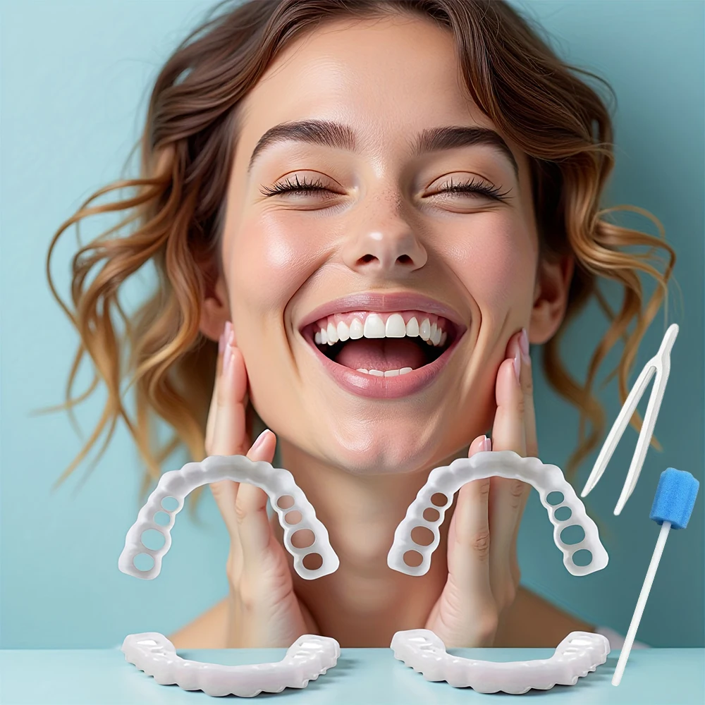 

Simple Operation Teeth Veneers Reusable Instant Smile Cover, No tools needed just snap on to wear in seconds H2931
