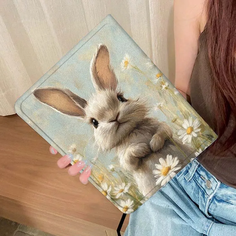 Art paint flowers rabbit For Samsung Galaxy Tab A A7 A8 A9 A11 S6 S11 10.1 10.4 10.5 Inch Lite Plus Cover Tablet Case