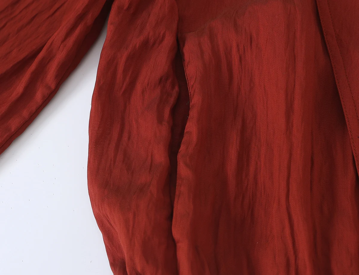 BSAY Vintage Einfarbiges Damen-Zweiteiler-Set Asymmetrische Knopfjacke mit Stehkragen und Kordelzug, Hochtaillierte Hose mit Gürtel und weitem Bein – Detail 17