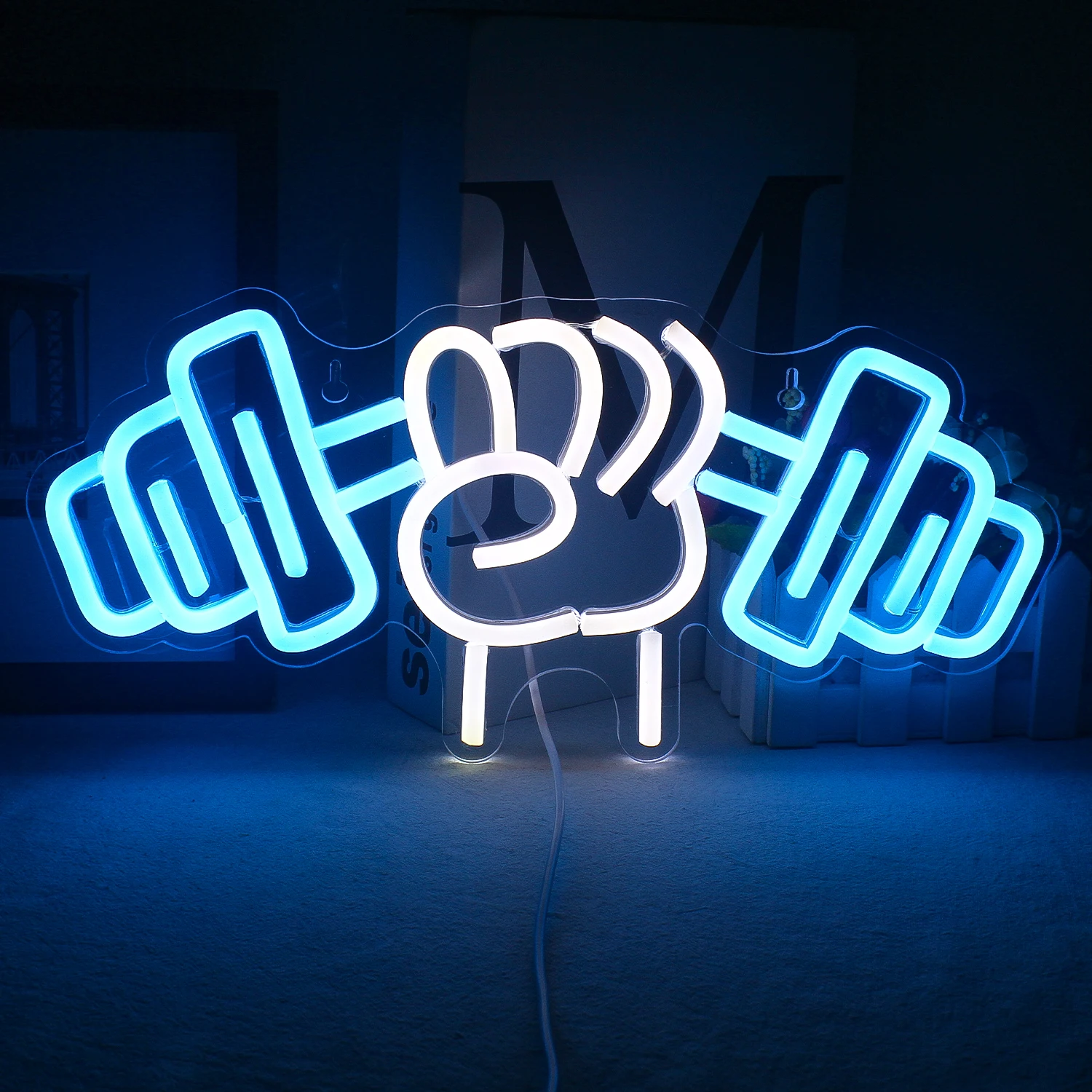 

Barbell Neon Sign Dumbbell LED Light Gym Decore Home Wall Decoration for Workout Room Fitness Sport Club Friends Teens Boys Gift