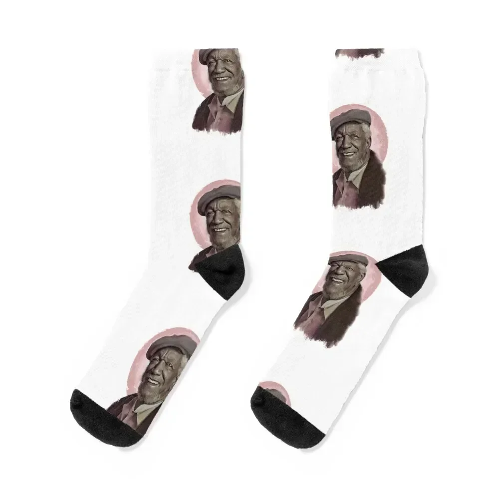 

Redd Foxx - Famous standup comedian Portraits Socks retro aesthetic kawaii fashionable Ladies Socks Men's