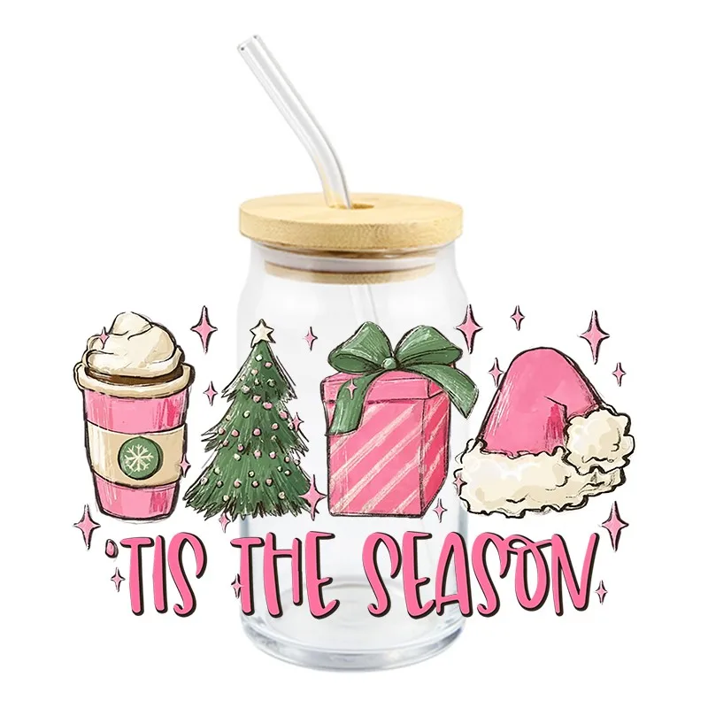 Cartoon Fashion Transfer Sticker Christmas Design Wraps For Cup Battle Glasses  Waterproof Strong Adhesive Easy To Use