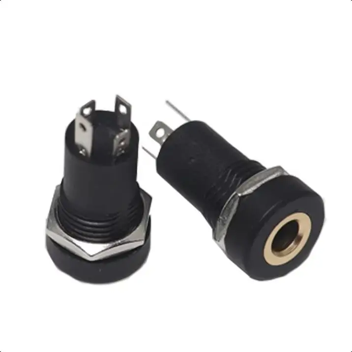 【20-3PCS】 3.5MM 4Pin Audio Jack Socket Stereo 4 Pole Solder Panel Mount With Nut Connector Headphone Female Socket PJ-392A PJ392