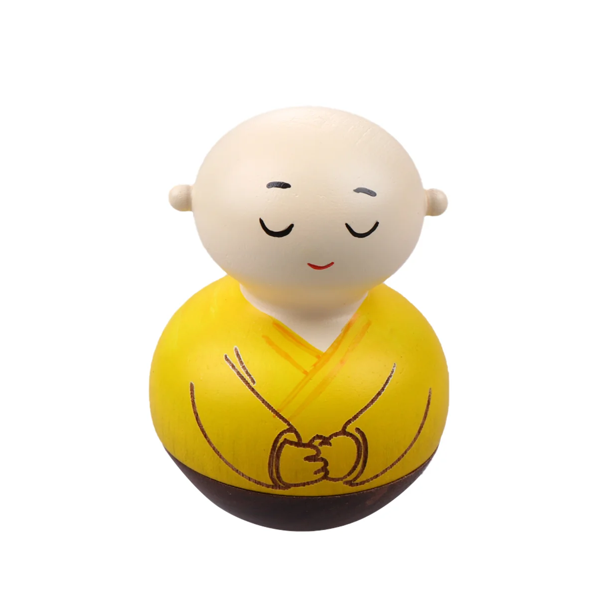 The Wiggles Toys Wooden Monk Table Decoration Crafts Car Desktop Ornament Tumbler Yellow Handcraft Baby