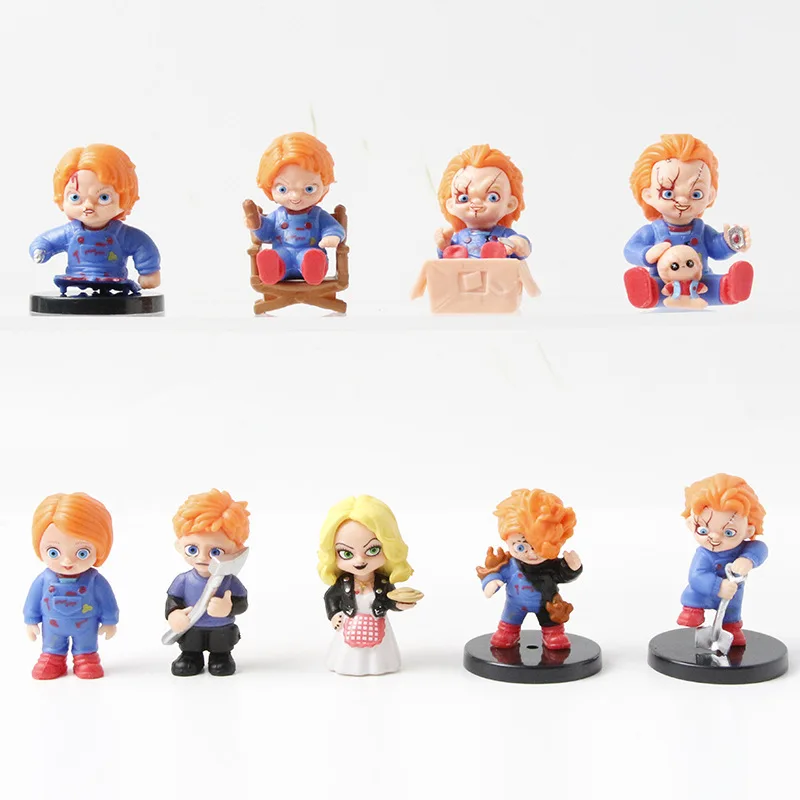9Pcs/Set Chucky Childs Play Series Halloween Toys Vinyl Action Figure Doll Toys Model Ornament Kids Christmas Gift view 2