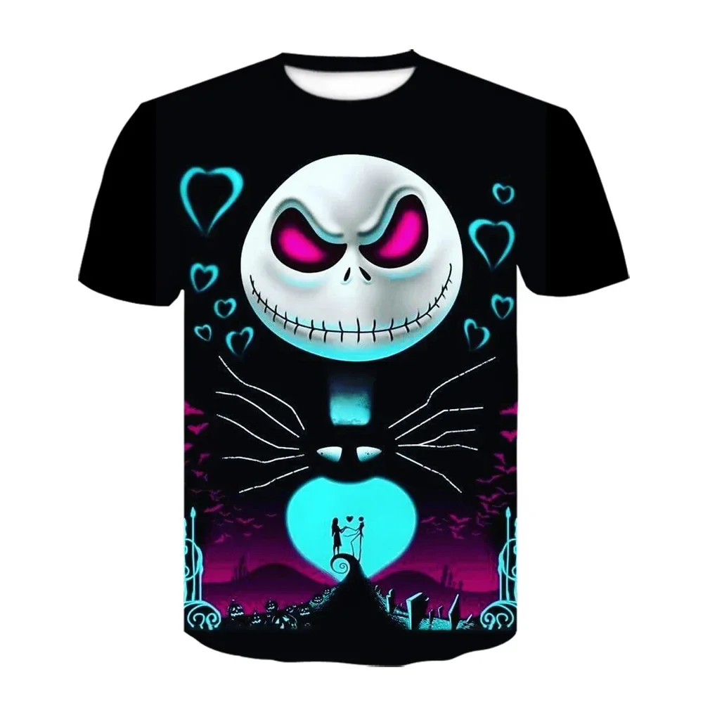 Kids Adults Fashion Oversized T Shirt Kid Tops MINISO Halloween The Nightmare Before Christmas T-Shirt Jack Skellington 3D Print