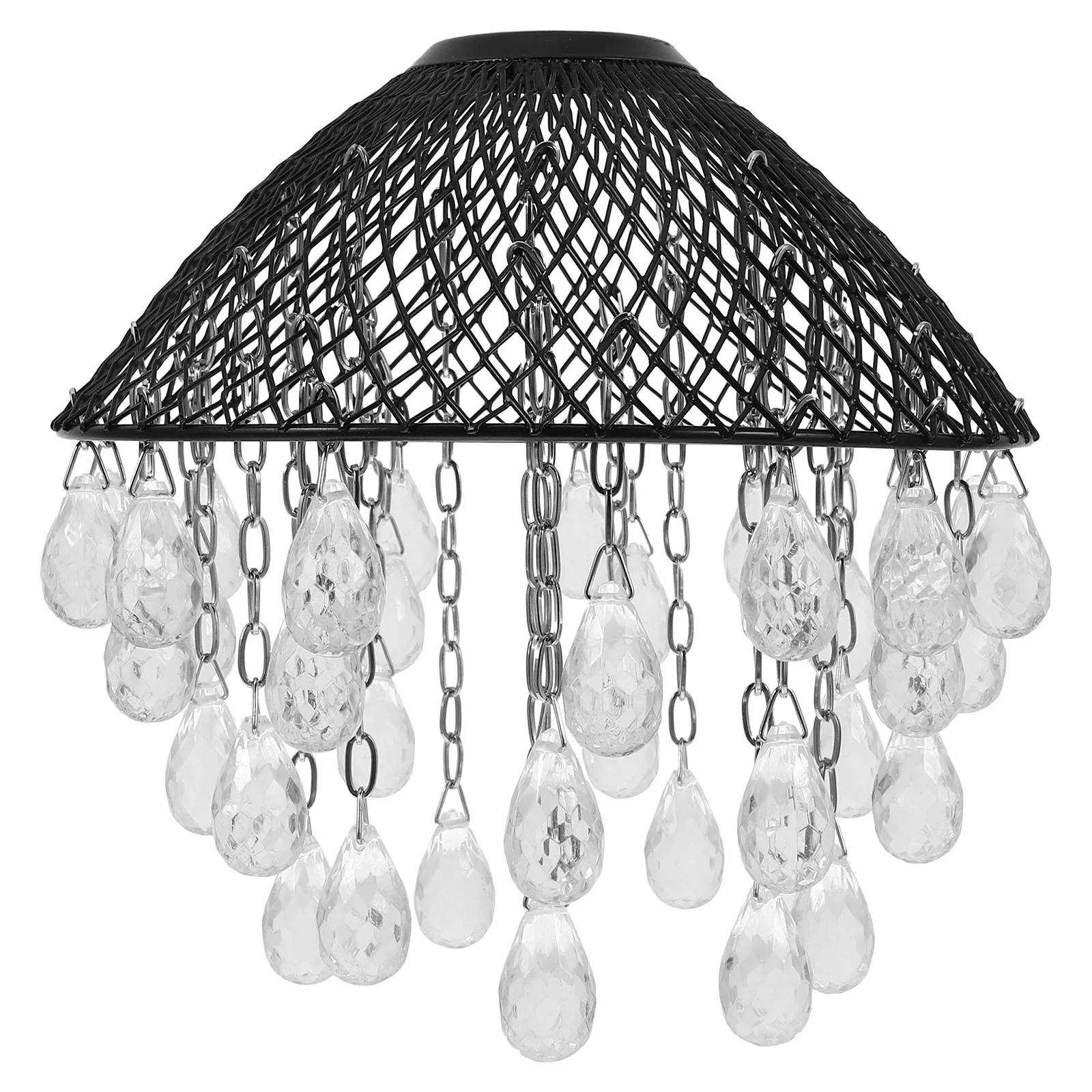 

Crystal Acrylic Lamp Shade Iron Hollow Water Drop Design For Living Room Dining Area Modern Vintage Ceiling Light Pendant