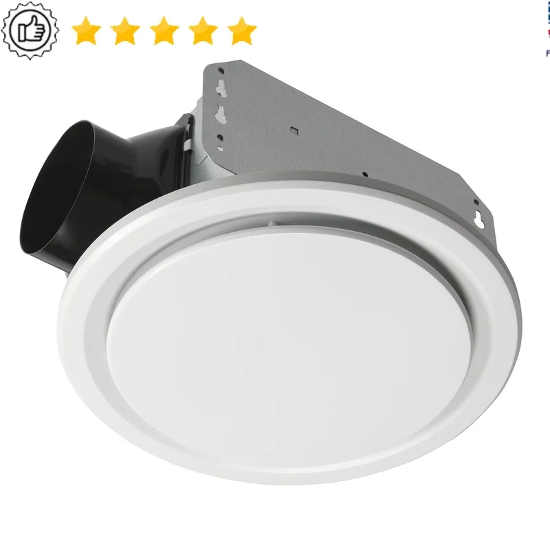

80 CFM Round Bathroom Exhaust Fan Quiet Ventilation Fan Easy Installation No Attic Access Exhausts Humid Air Home Use