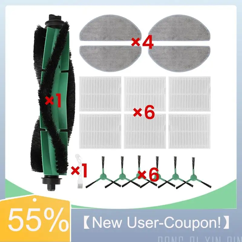 A60T New 18 PCS Kit, Replacement Parts Main Brush, Side Brush, Filter, Mop Pad For Irobot Y0140/ Y0110 Robotic Vacuums