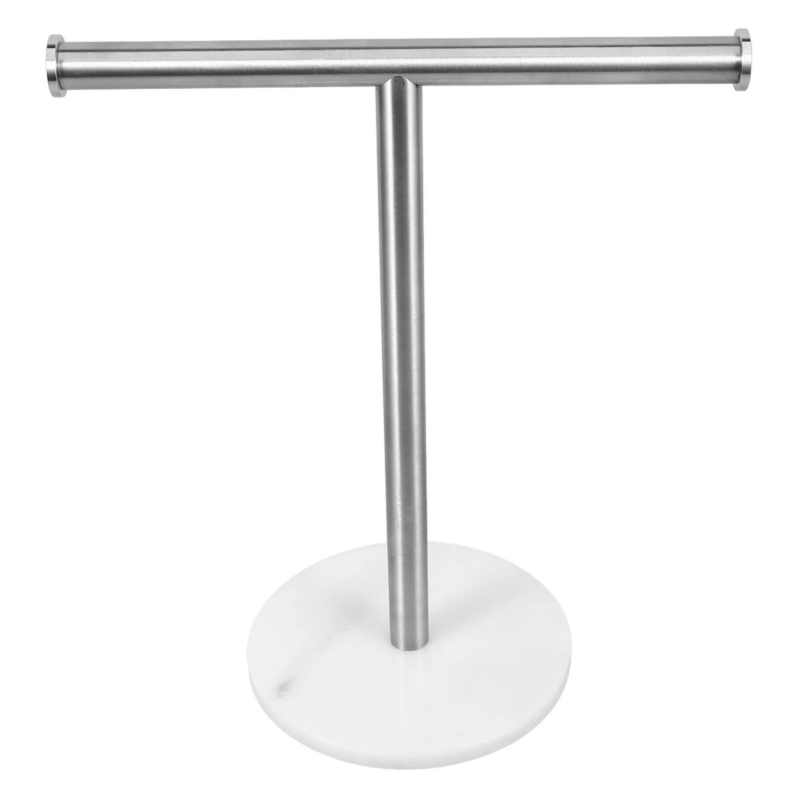 Stainless Steel Towel Rack Stable Base T-Shaped Standing Bathroom Kitchen Countertop Hand Towel Organizer T-Shaped Storage Rack