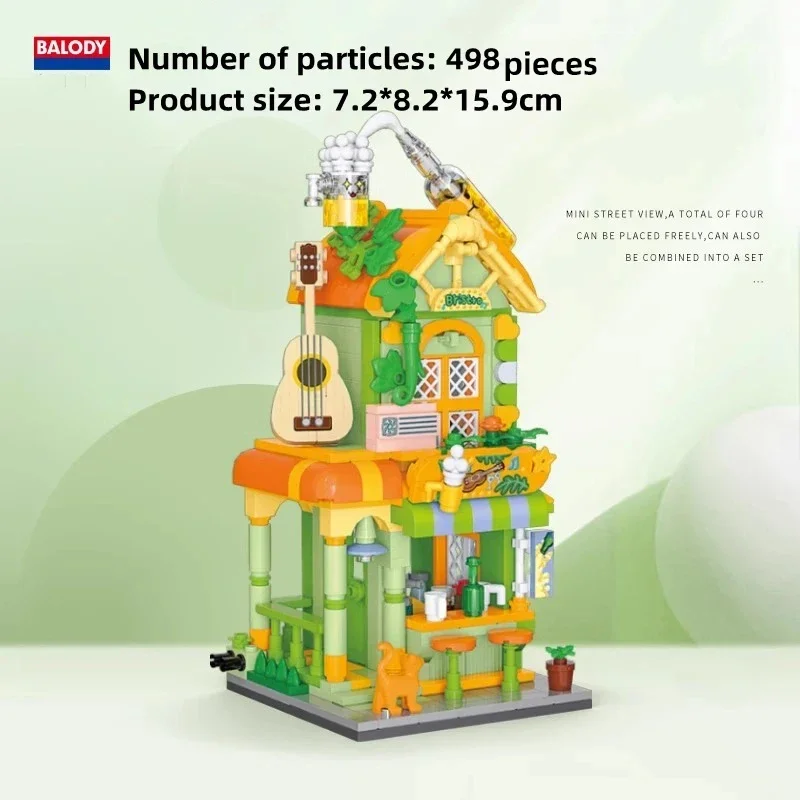 ตัวต่ออาคารสตรีทวิว บ้านวิลล่า บ้านมหัศจรรย์ โมเดล 3 มิติ สีสันสดใส ชุดตัวต่อเมืองขนาดเล็ก ชุดของเล่นสำหรับเด็ก ของขวัญสำหรับเด็ก