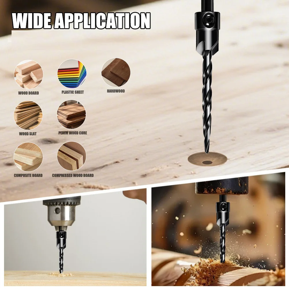 15 Piece Steel Magnetic Drill Bit Set Hex Shank for Countersinking Drilling in For wood Plastic and Metal Applications